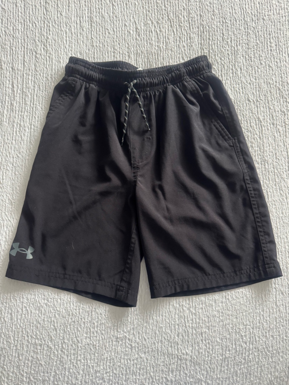 Under Armour Black Kids Swim Trunks with Subtle Logo